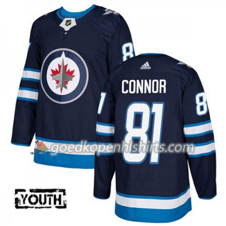Winnipeg Jets Kyle Connor 81 Adidas 2017-2018 Navy Blauw Authentic Shirt - Kinderen
